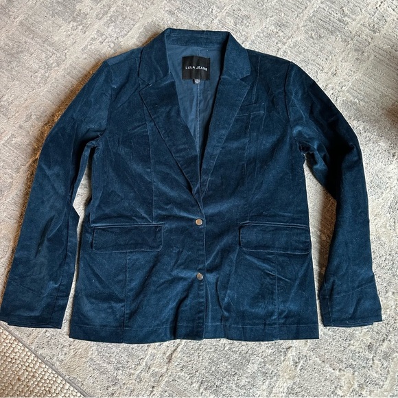 LOLA JEANS Corduroy Blazer Suit MONACO JACKET LAZURITE Blue Size XL - Picture 2 of 8